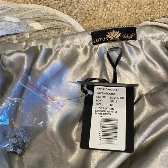 Lotus Threads Silver Beaded Dress, new with tags, size 12 - Picture 7 of 15
